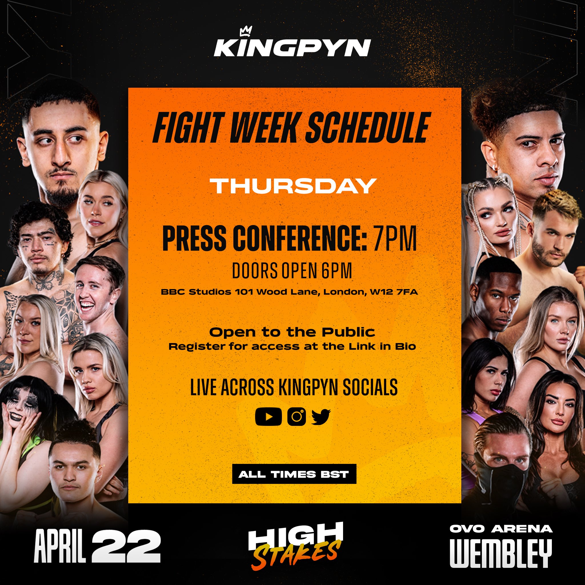 KINGPYN BOXING on Twitter "‼️FIGHT WEEK SCHEDULE‼️ The official fight