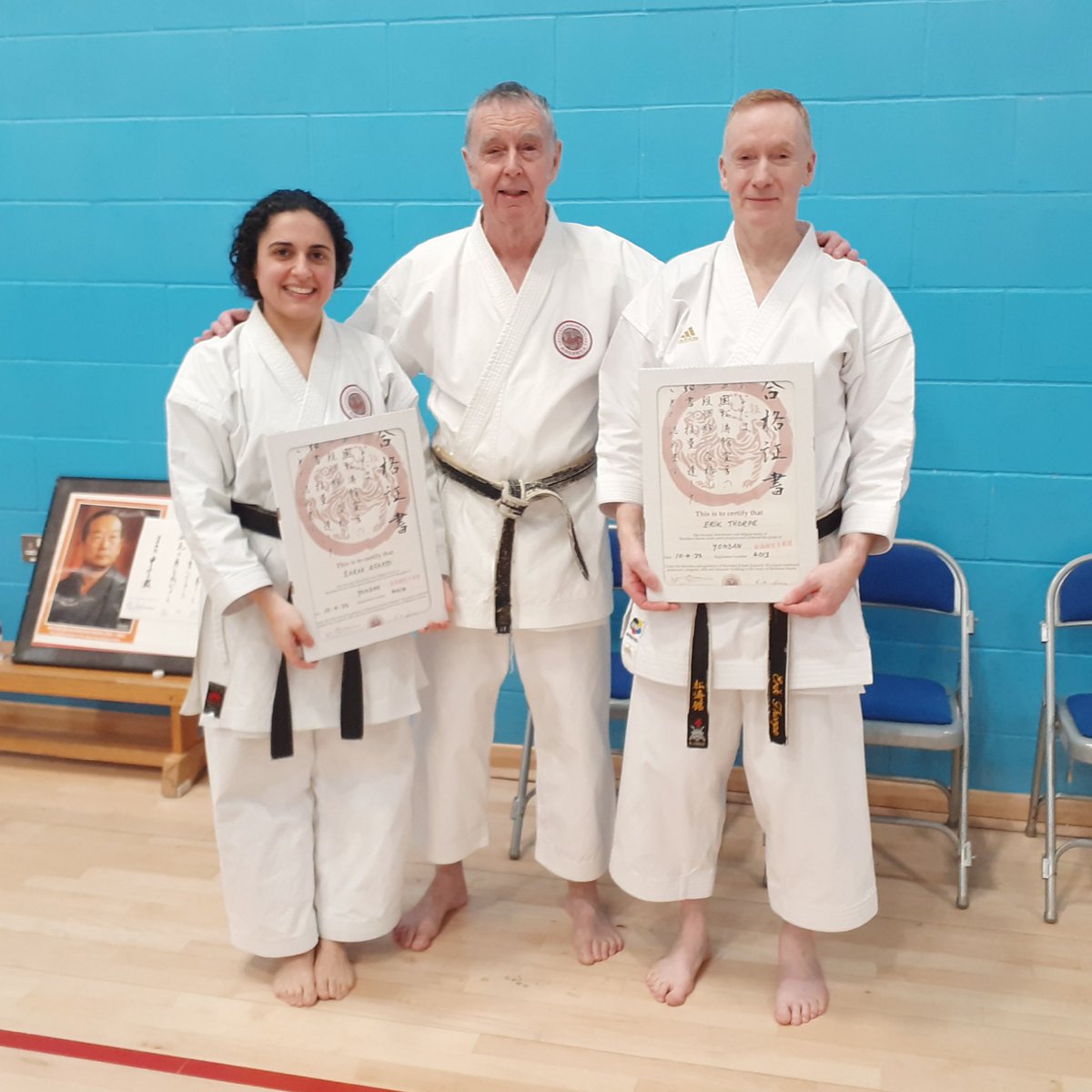 KarateUK's tweet photo. Very proud of our two new SKE 4th Dans; Sarah Aghassi #barnet &amp; #copthall and Erik Thorpe #harlow &amp; #epping. A big congratulations from us all! #SKE #shotokan #karate #london https://t.co/6E7ah1ZAyu