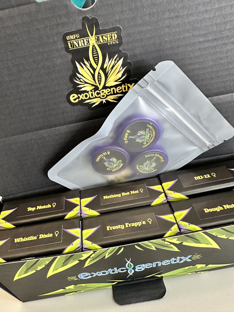 Weekend GIVEAWAY time baby!!! We are gonna go for the Gusto and give away a whole OMFG Unreleased Box Set that will be releasing April 20th on exoticgenetix.com!!! 1 WINNER for this one folks!

🚨Rules~

• Follow <a href="/exoticgenetix/">Exoticgenetix</a> 

• Tag 5 friends 

• Like + Retweet 

I