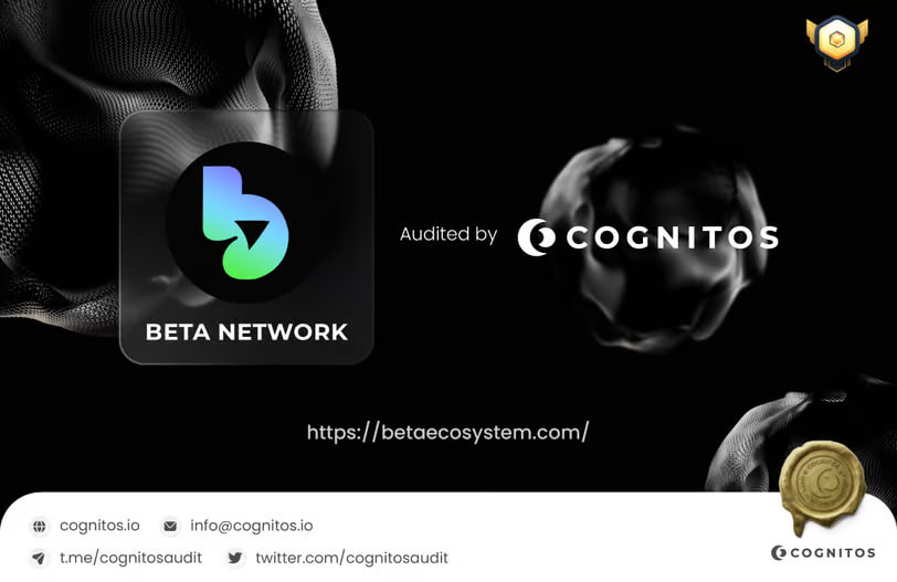 CognitosAudit's tweet image. Congratulation to @BetaNetworkOfc  that passed Smart Contract Audit Process by Cognitos

Name: Beta Network
Website: betaecosystem.com
Smart Contract:
Binance (BEP-20)
0x446be3aCf1aB7e475D02eb4B261e2098ee5F408e

Smart Contract Audit Report :
▫️cognitos.io/betanetwork-au…