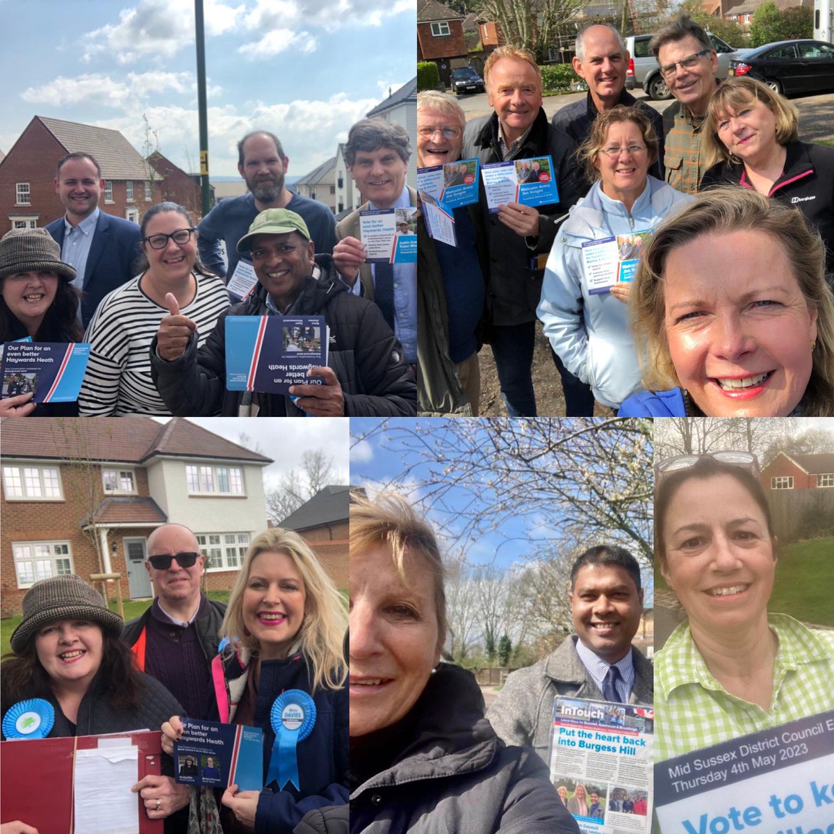 Across Mid Sussex, local Conservatives are campaigning for the local elections. 

Today, our teams have been in Haywards Heath, Burgess Hill, Cuckfield, Lindfield, Warninglid, High Weald &amp; East Grinstead.

For an even better Mid Sussex, vote Conservative on 4th May.