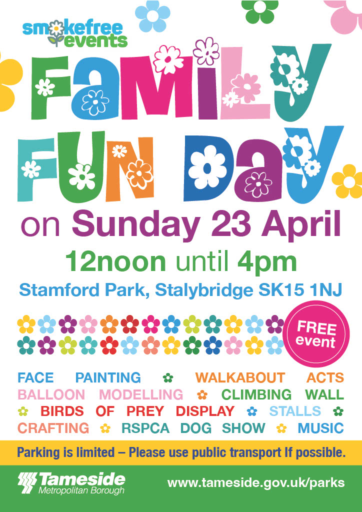 Spring Family Fun Day is on the way! 🌼🐣

Join us on Sunday 23 April, 12noon-4pm at Stamford park for:
🎨Face painting 
🦅Birds of Prey Display
✂️Crafting 
🦮RSPCA Dog Show

This is a free event. Parking is limited, please use public transport if possible.