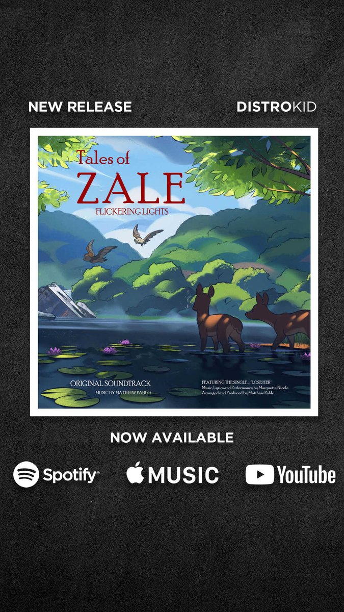 Finally! My original soundtrack album for "Tales of Zale - Flickering Lights" is now available on your favorite streaming platform! - I'll definitely be uploading more music this year, so please follow!

🎶Spotify: open.spotify.com/album/5WcFIbY3…

🎶Apple Music: music.apple.com/us/album/tales…