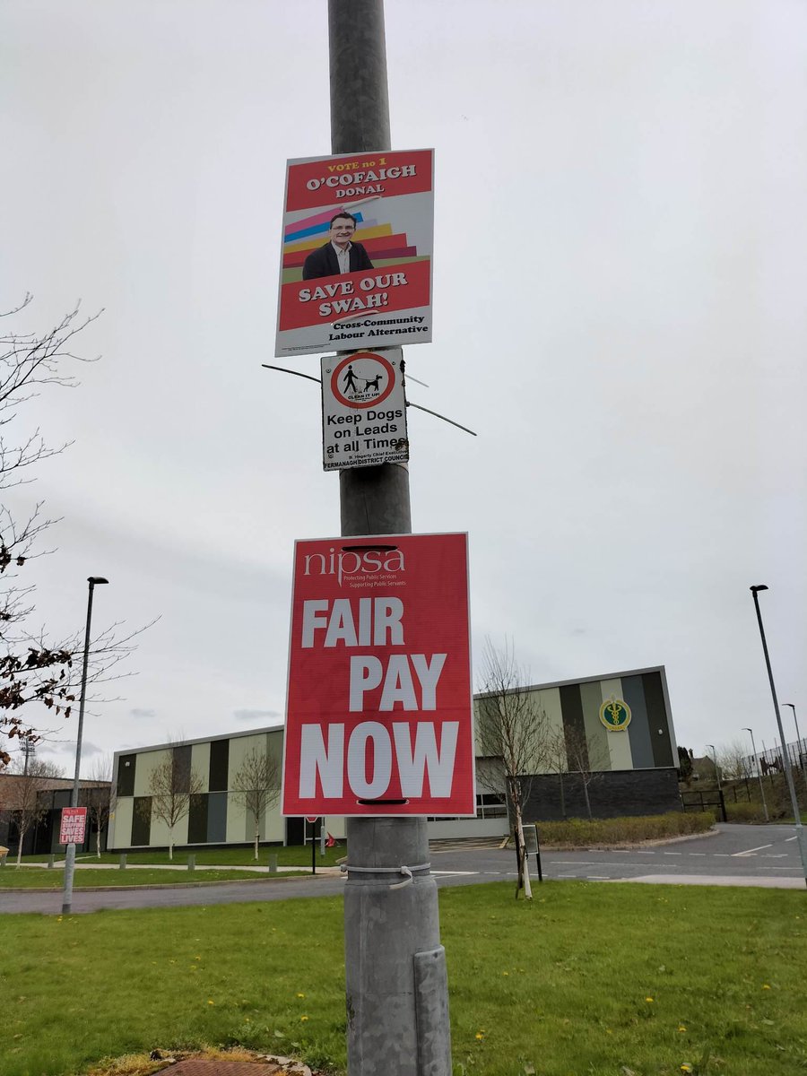 We were up in #Enniskillen today postering for Cllr Donal O'Cofaigh in the local elections- vote number 1 Cross Community Labour. @donaloc