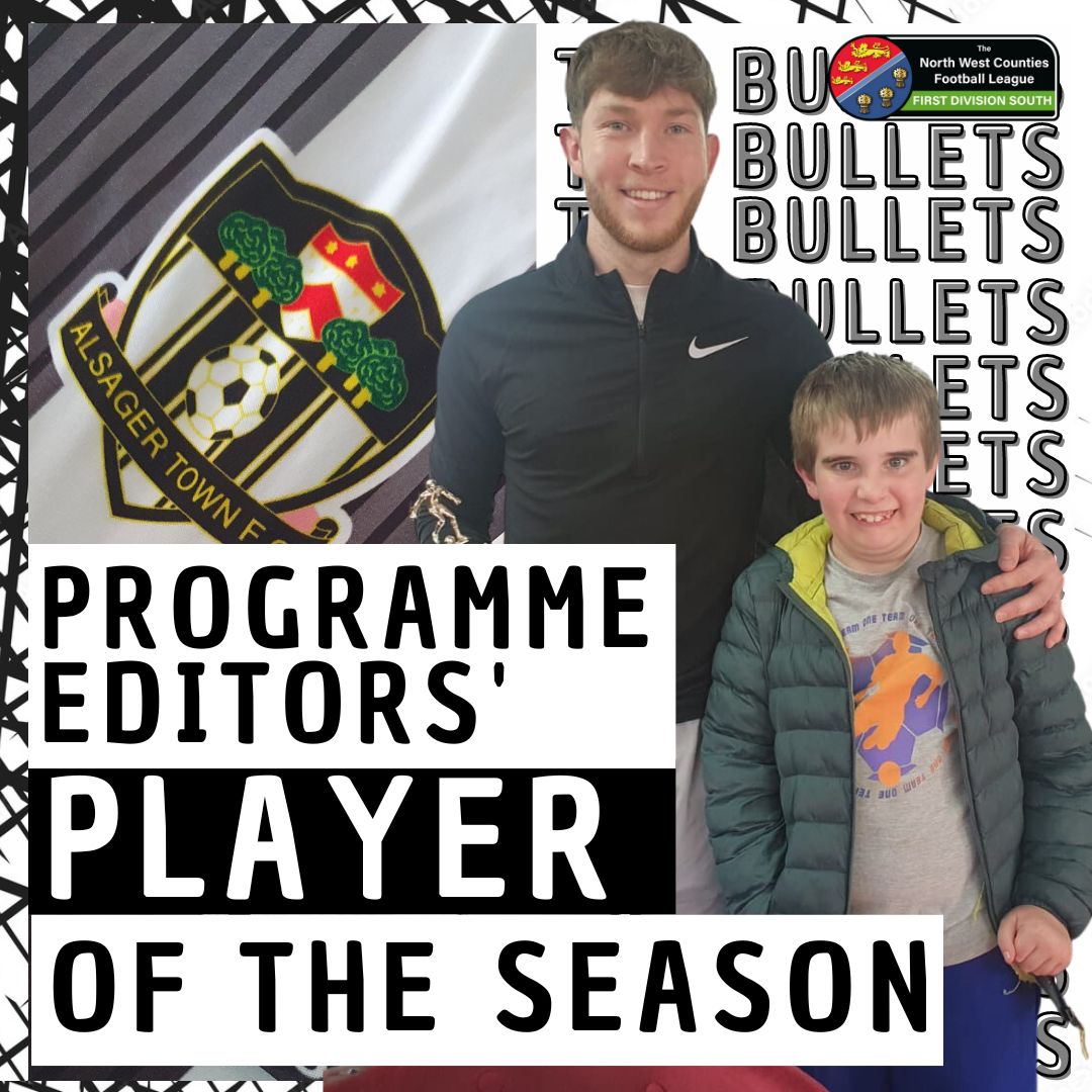 alsagertown_fc's tweet photo. PROGRAMME EDITORS' PLAYER OF THE SEASON | 
This award is made up of how many times a player has been awarded man of the match in the match reports!  Presenting the award is Dylan with the winner being @SamLatham123 https://t.co/UA1xqDUGVU