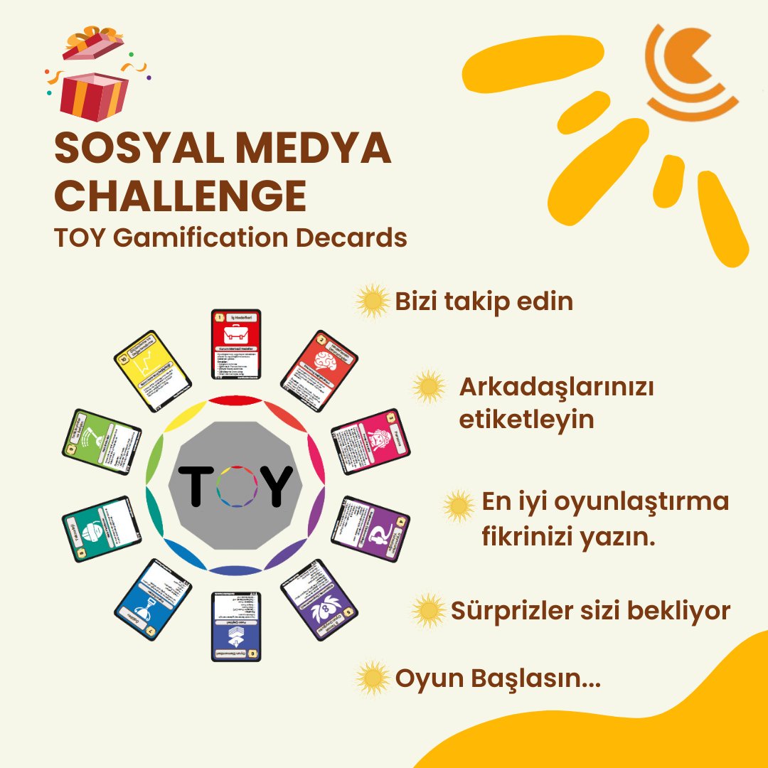 🎉Sosyal Medya Challange
🕵‍İşte ilk görevler;
💫Bizi takip edin
💫Arkadaşlarınızı etiketleyin 
💫En iyi oyunlaştırma fikrinizi yazın 
🎁Toyed ekibinin oyladığı en iyi fikrin sahibine TOY Gamification Decards hediye! 
⏳Sonuçlar 23 Nisan'da  
🔥Oyun Başlasın! 
#toyed #challange