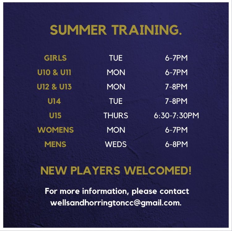 WandHCC's tweet photo. OUTDOOR SUMMER TRAINING STARTS THIS WEEK! 😀🏏
Here’s how to get involved:
1️⃣Find you or your child’s session below
2️⃣Register at https://t.co/Psa5mMP7c5
3️⃣Join via https://t.co/8HtYM5Cch1
4️⃣Find us at #Wells #Somerset BA5 3DJ

#Cricket fun &amp; qualified coaches guaranteed! https://t.co/NUwg6TYywj