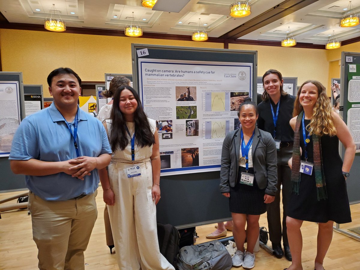 JennSmithSocBeh's tweet photo. So proud of Team #Squirrel ๐ฟ๏ธpast, present and future for their contributions on #socialmammals as well as #UWEC for hosting #NCUR2023. Excited to bring UWEC team out to Bay Area for field work this summer. https://t.co/2OHHRJUR4z