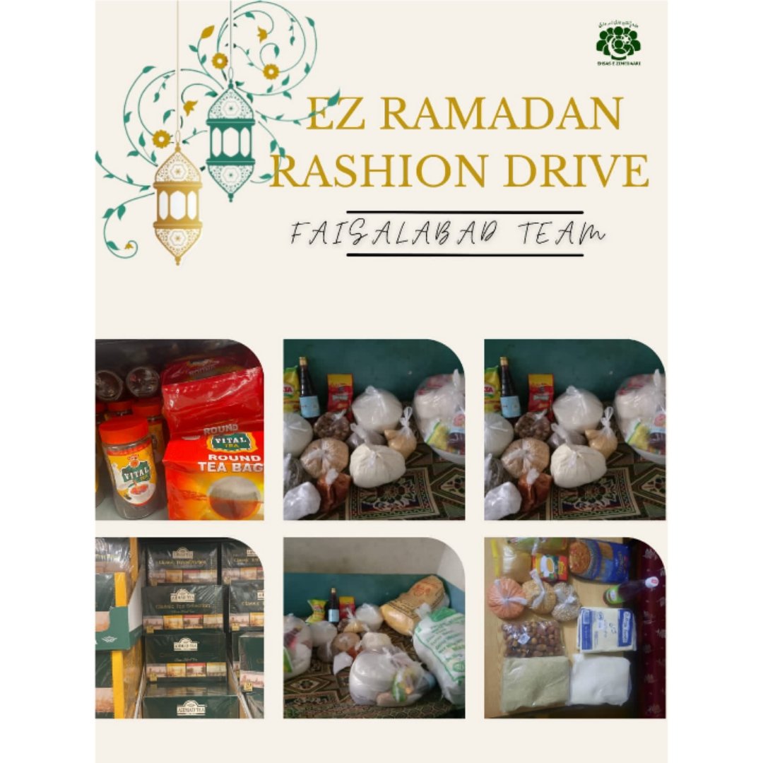 We, at Ehsas-e-Zimedaari Faisalabad team have now completed our Ramzan Rashion Drive.The rashion bags were distributed among deserving families of faisalabad mostly, with a few from Sargodha and Gujranwala.The families were verified.