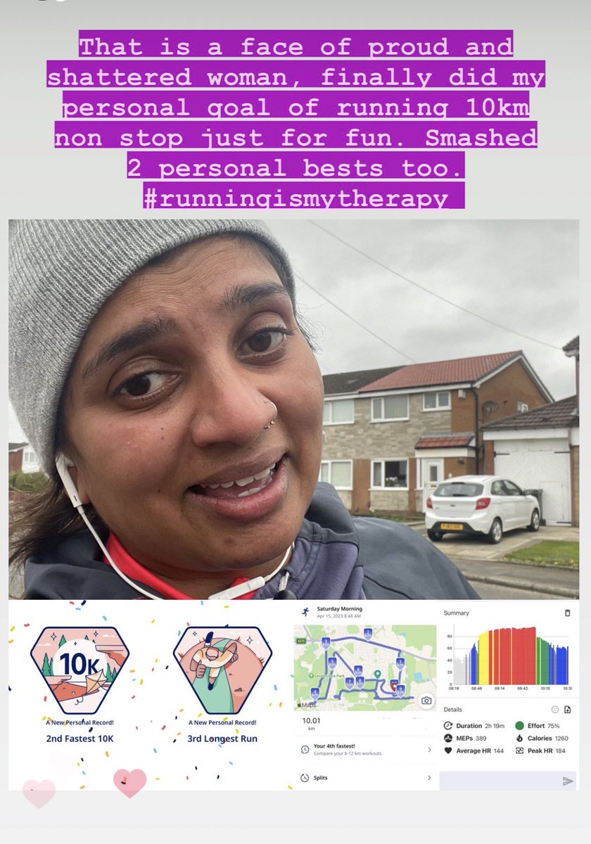 Shorticakez's tweet photo. Reached my personal goal yay! 10km non stop just for fun 🏃🏽‍♀️ https://t.co/ay2RVu3Wma
