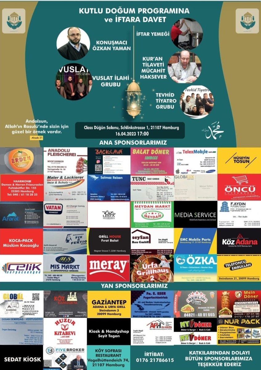 Sait__Sahin's tweet photo. Tekrar 30 küsür yıl sonra bir daha denk gelecek olan Resulullah'ın (sav) "Kutlu Doğum"u ile Ramazan iftarının buluştuğu bir program...
Kaçırmayın derim🤗
Gelebilenler davetlisiniz, gelemeyenlerden dua bekliyoruz🌹🤲
NOT: Program canlı yayınlanacak... https://t.co/gCU9Yaub5c