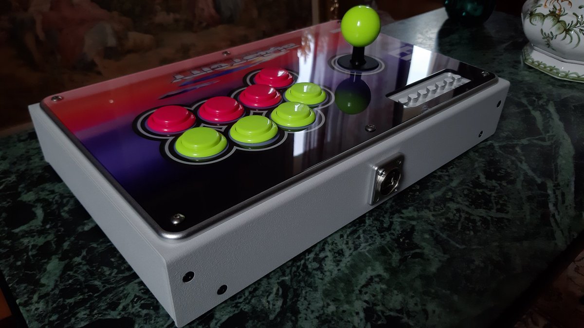 Ogamisugizo's tweet photo. One of my new @JasenHicks @JasensCustoms #pfs4 stick👍. I added silver Alu bezel, aux buttons and gasket. I use jasen's integrated pico fighting board. Thanks to the new ez-build system, wiring is still very clean but access is also much easier! Seimitsu ps-15 keiko and ls-32 https://t.co/CfG417CiRG