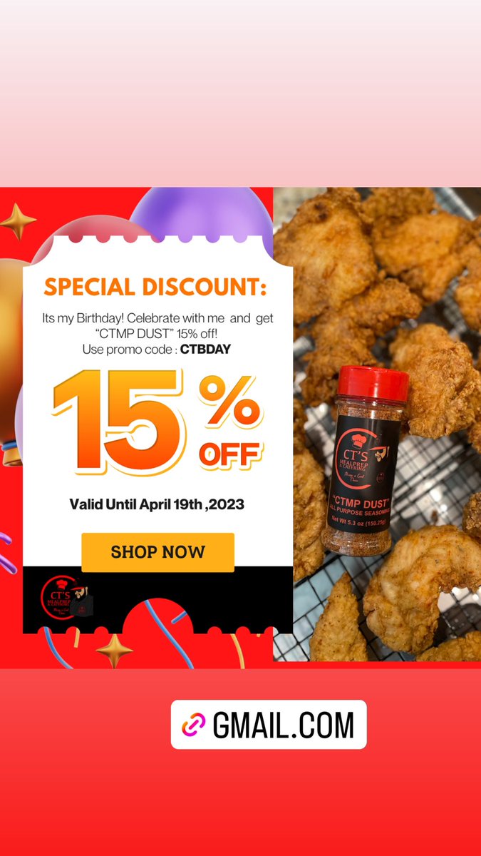 CTDaChef's tweet photo. CT’s Meal Prep &amp; Catering, LLC

Celebrate my birthday with me! Special discount on the website NOW‼️ 
🔥🔥🔥🔥 SHARE SHARE SHARE 🎉🎂🎉🎂

https://t.co/HReZw34uM0 https://t.co/5DFfOZf91Q