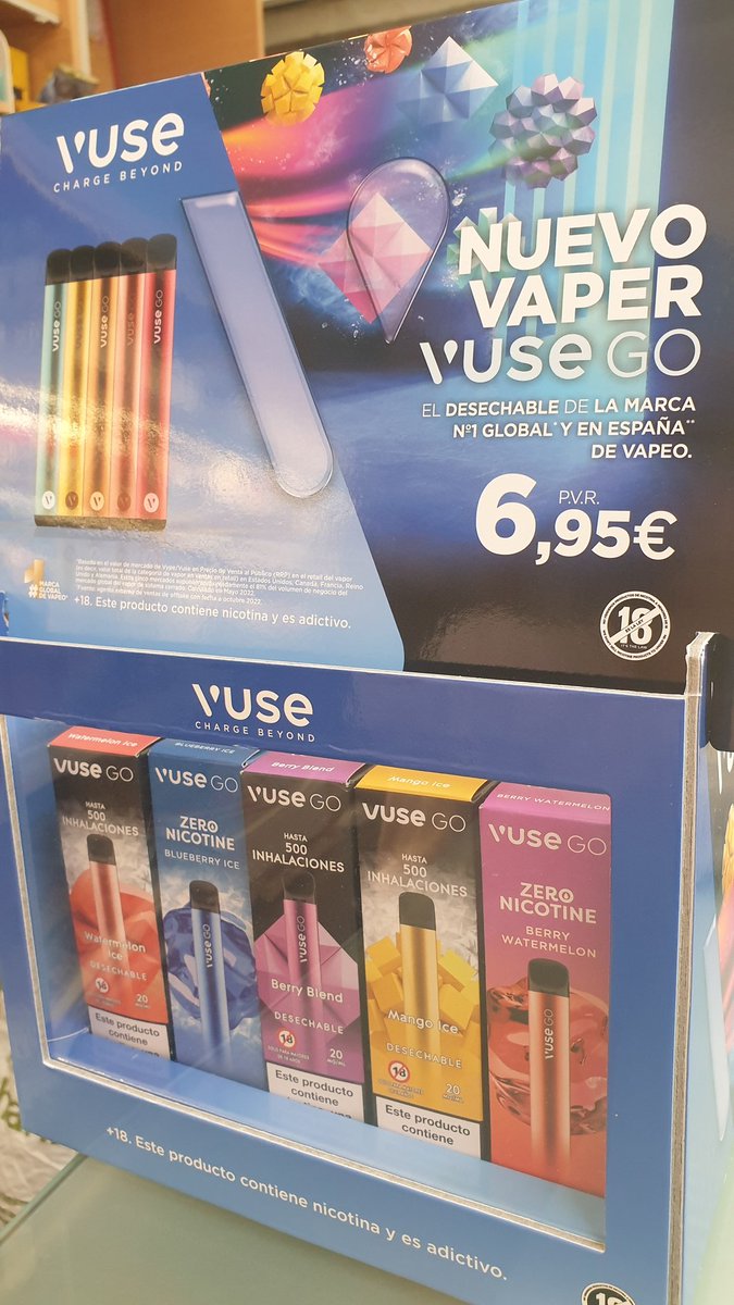 24bajamar's tweet photo. Vaper desechable #vuseGo
Número 1 gobal y en España de #vapeo
Venta exclusiva para +18 años. https://t.co/bCXJXefCdt