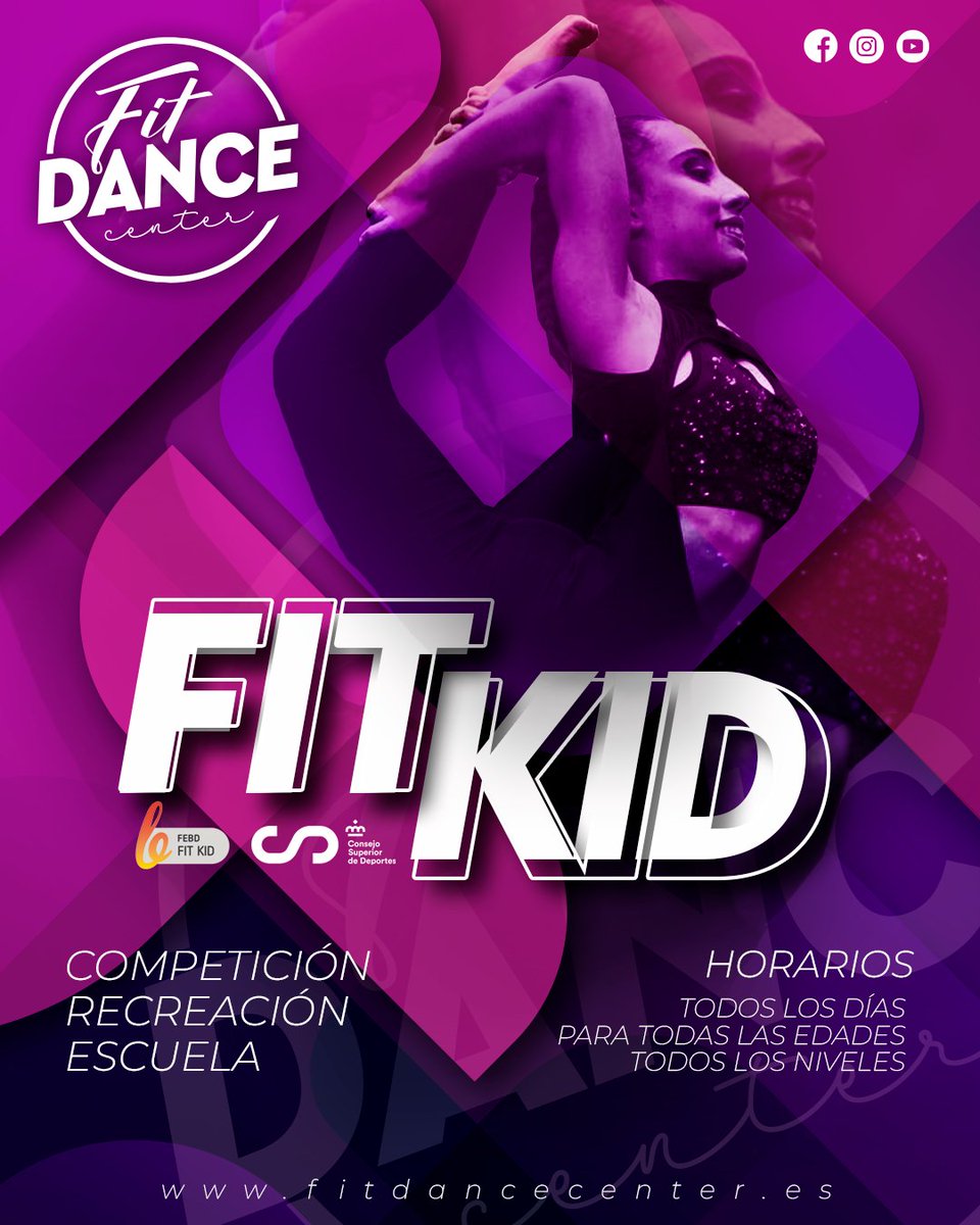 FitDanceCenter's tweet image. 🟣FIT KID🟣

🗒️Inscripciones Abiertas

- Competición / Recreación / Escuela

- Horario
Todos los días
Todas las edades
Todos los Niveles

#fitdancecenter #nuevofdc #fdc #fitkidvalencia