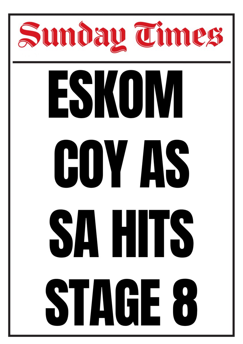 SA hit stage 8 load-shedding this week, but Eskom didn’t tell you. Find out why in the #SundayTimesZA.