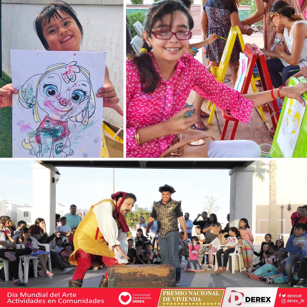 DerexDR's tweet photo. ¡Aquí podrían encontrar su vocación! 🎭🎼🎨
En nuestro #ProgramaAnual incluímos actividades #artísticas al aire libre para que pequeños residentes desarrollen su creatividad y hagan nuevos amigos. 😃
#DiaMundialDelArte
#DerexPensandoFueraDeLaCasa https://t.co/tGBxI6jLnN