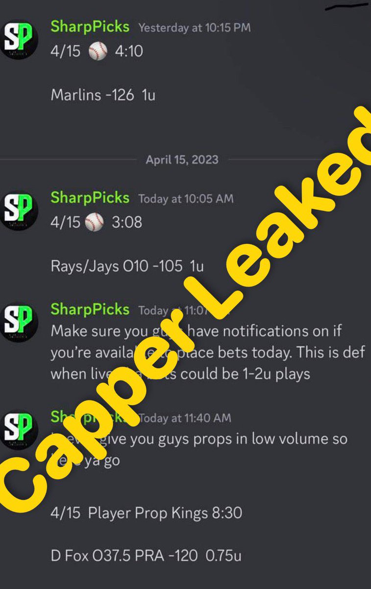 CAPPERS LEAKED on Twitter: "SharpPicks"