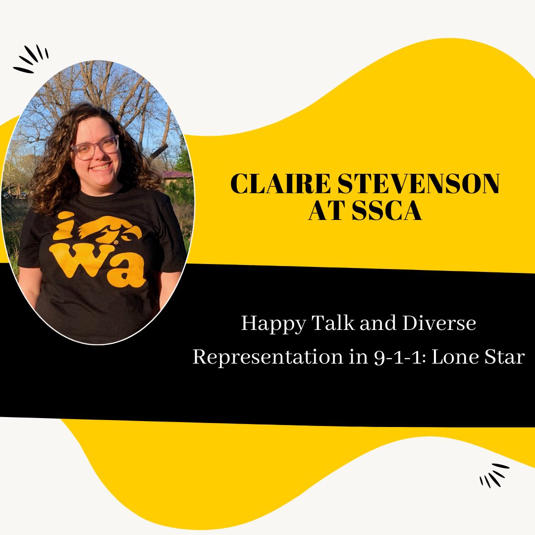 UI_CommStudies's tweet photo. Please join us in congratulating PhD student, Claire Stevenson, on presenting her work “Happy Talk and Diverse Representation in 9-1-1: Lone Star” at @SSCA_COMM #ssca23 #representation #rhetoric #interpersonalcomm #IPC https://t.co/MU273HFNuo