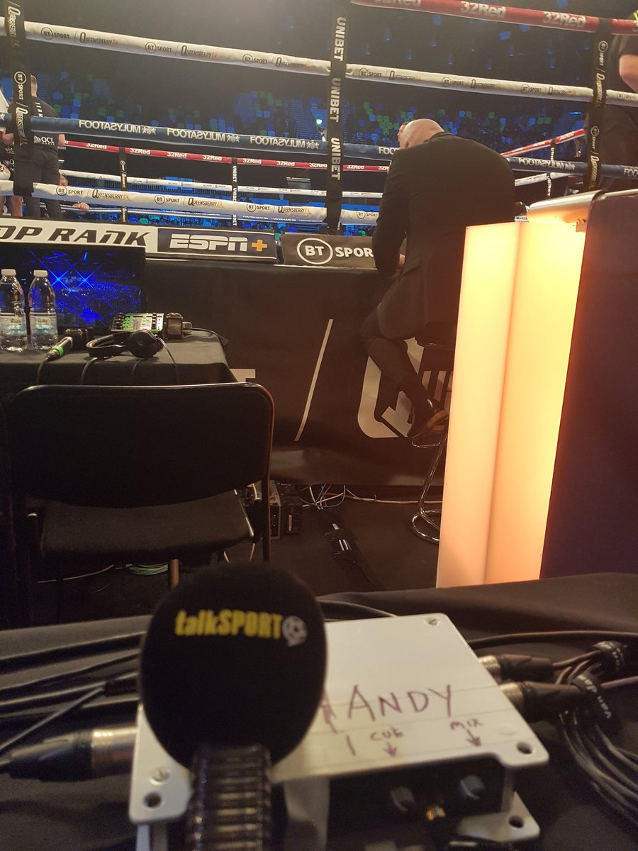 Andy Clarke (@mrandyclarke) on Twitter photo All set for Joyce vs Zhang, live on <a href="/talkSPORT/">talkSPORT</a> from 9 with me, <a href="/AdamCatterall/">Adam Catterall</a> <a href="/SpencerOliver/">Spencer Oliver</a> & <a href="/GarethADaviesDT/">Gareth A Davies</a>.
And yes, that is indeed the one and only <a href="/Poochi_17/">Poochi Van Poetsch</a> judging at ringside 😎 All set for Joyce vs Zhang, live on <a href="/talkSPORT/">talkSPORT</a> from 9 with me, <a href="/AdamCatterall/">Adam Catterall</a> <a href="/SpencerOliver/">Spencer Oliver</a> & <a href="/GarethADaviesDT/">Gareth A Davies</a>.
And yes, that is indeed the one and only <a href="/Poochi_17/">Poochi Van Poetsch</a> judging at ringside 😎