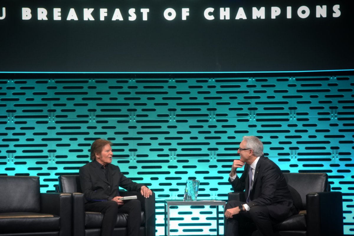 Wow, what an incredible honor to receive the 'Music For Life Award' from @NAMM at the 'Breakfast Of Champions' event this past Thursday morning. I am truly grateful to the entire NAMM team for recognizing my contributions to the music industry and the rock world. 🤘🏼🎶