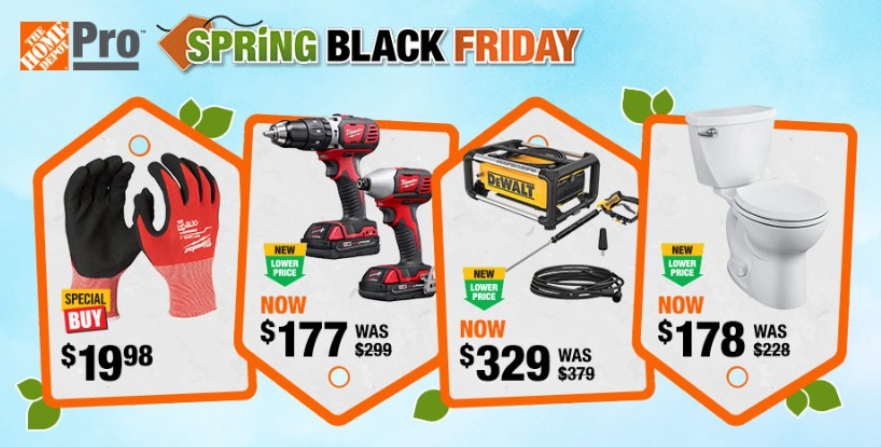 HomeDepot7233's tweet photo. Stock up on everything you need for your spring jobs and shop like a pro during our #SpringBlackFriday event. Get started with @HomeDepotCanada online at https://t.co/TNlhmJLxlp and get the job done. Event ends April 30th. #SpringDoneHere https://t.co/yUxCszp4Q0