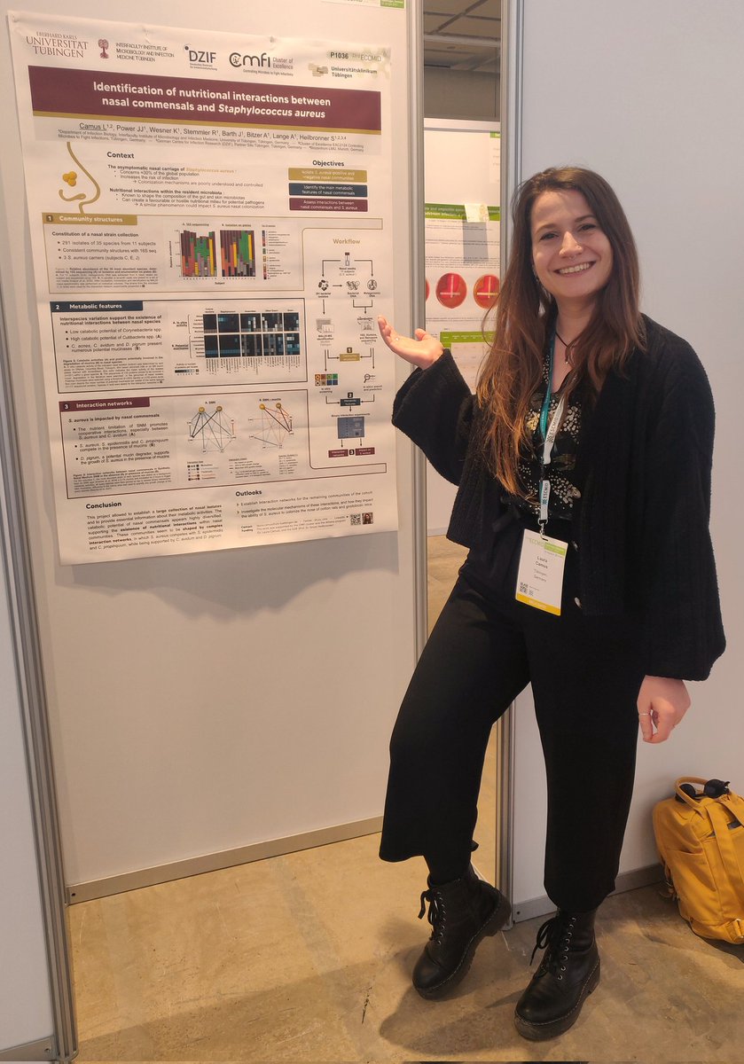 That's a wrap for the first day of #ECCMID23 🦠 I was happy to present my current project on interactions between nasal commensals during the poster session. And I am definitely impressed by the size of this conference ! 🤯