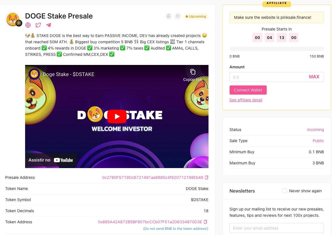 dogestake's tweet photo. 🚨ATTENTION INVESTORS🚨

Less than 4:20 hours left until Doge Stake's sales open! Hurry up and secure your spot right now! 

💥🥳Pinksale: https://t.co/qY2UPEPxMQ

#DogeStake #Investment #Cryptocurrencies #Dogecoin #memecoin  🚀🐶💰 https://t.co/pap2wgxoNW