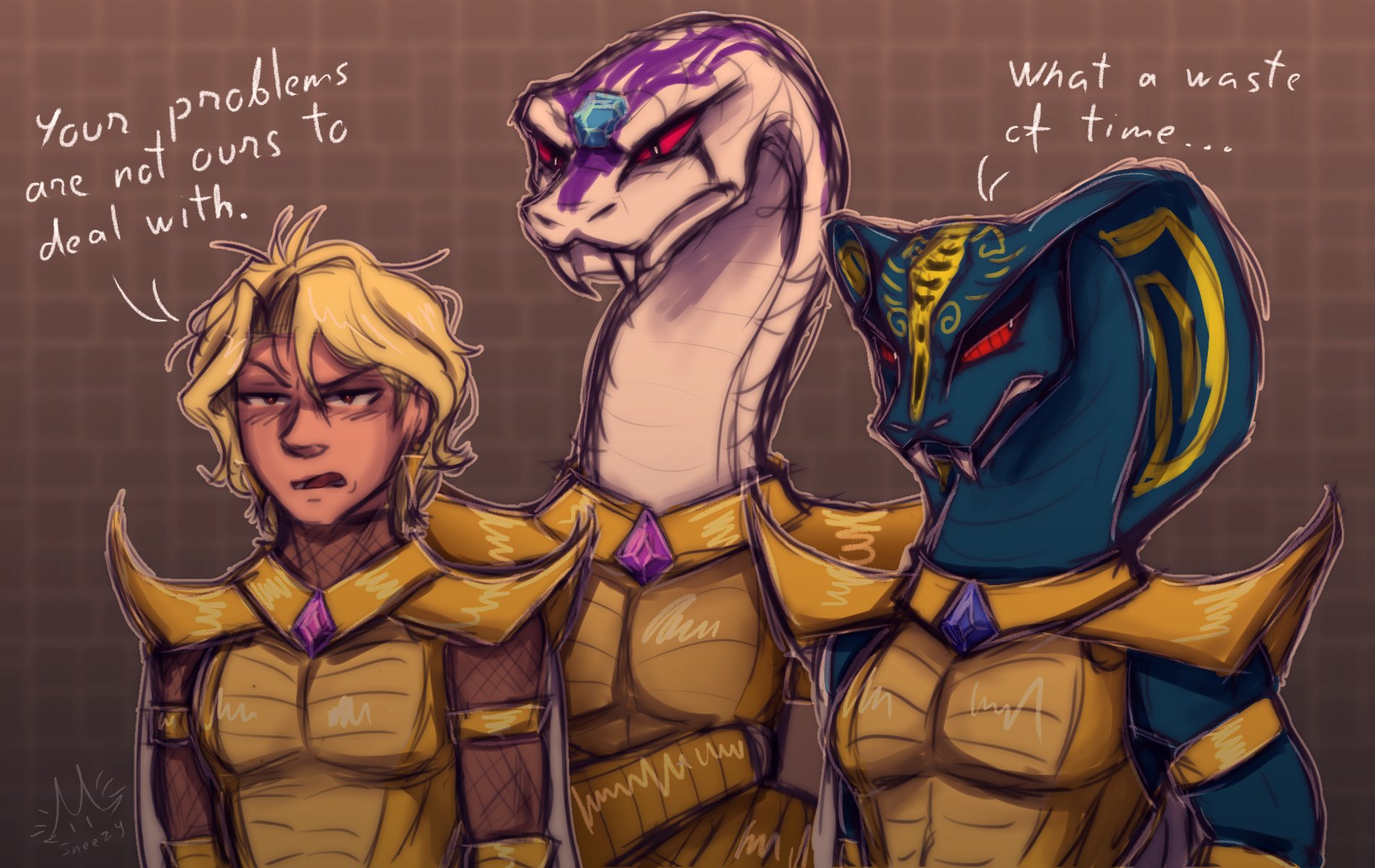 Sneezy on X Another AU doodle the serpentine council says no ninjago https t gzOlcqTXeL X