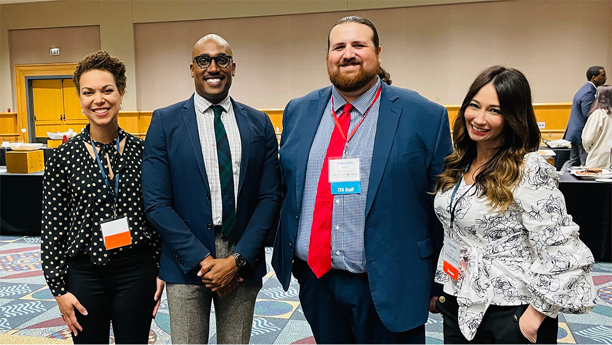 TheWritingRevol's tweet image. It’s been a pleasure collaborating and learning at the Alabama Opportunity Summit. Our Co-CEO, @DinaZoleo, Ph.D., and Senior Manager of Faculty Development, Alexandria Chalonec, met with Teach for America Alabama’s Executive Director, Damon Bailey, and Head of Statewide Impact…