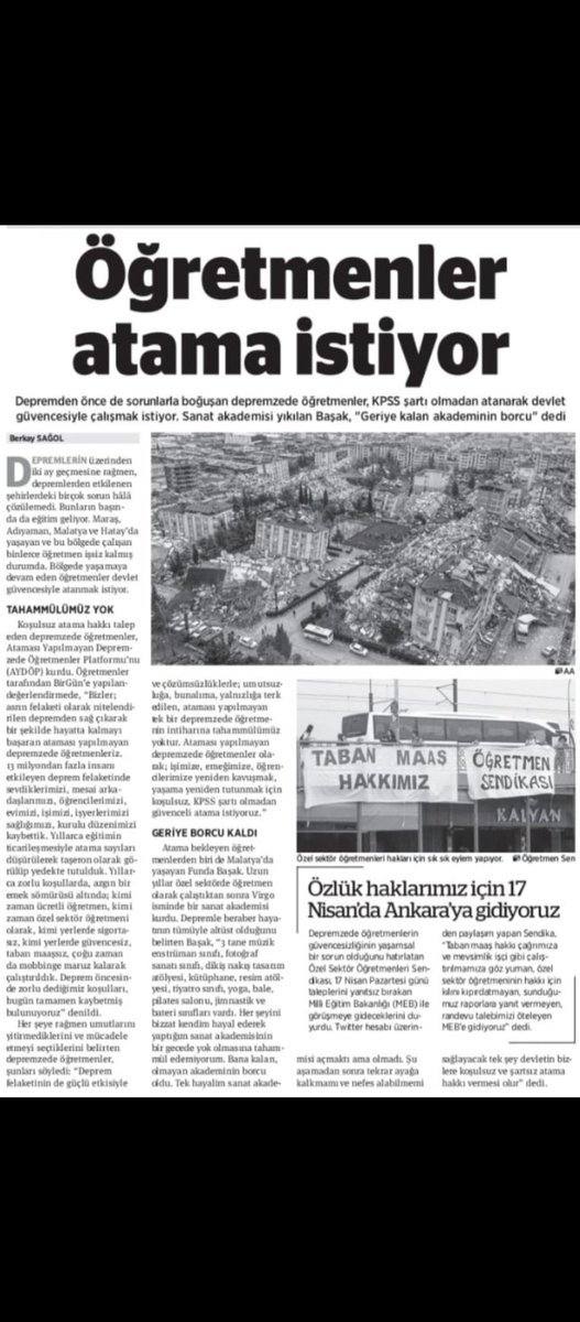 Mugeozgr's tweet photo. Öğretmenin  atama istiyor! #AfetzedeÖğretmeneKoşulsuzAtama https://t.co/pWd6x1nWoL