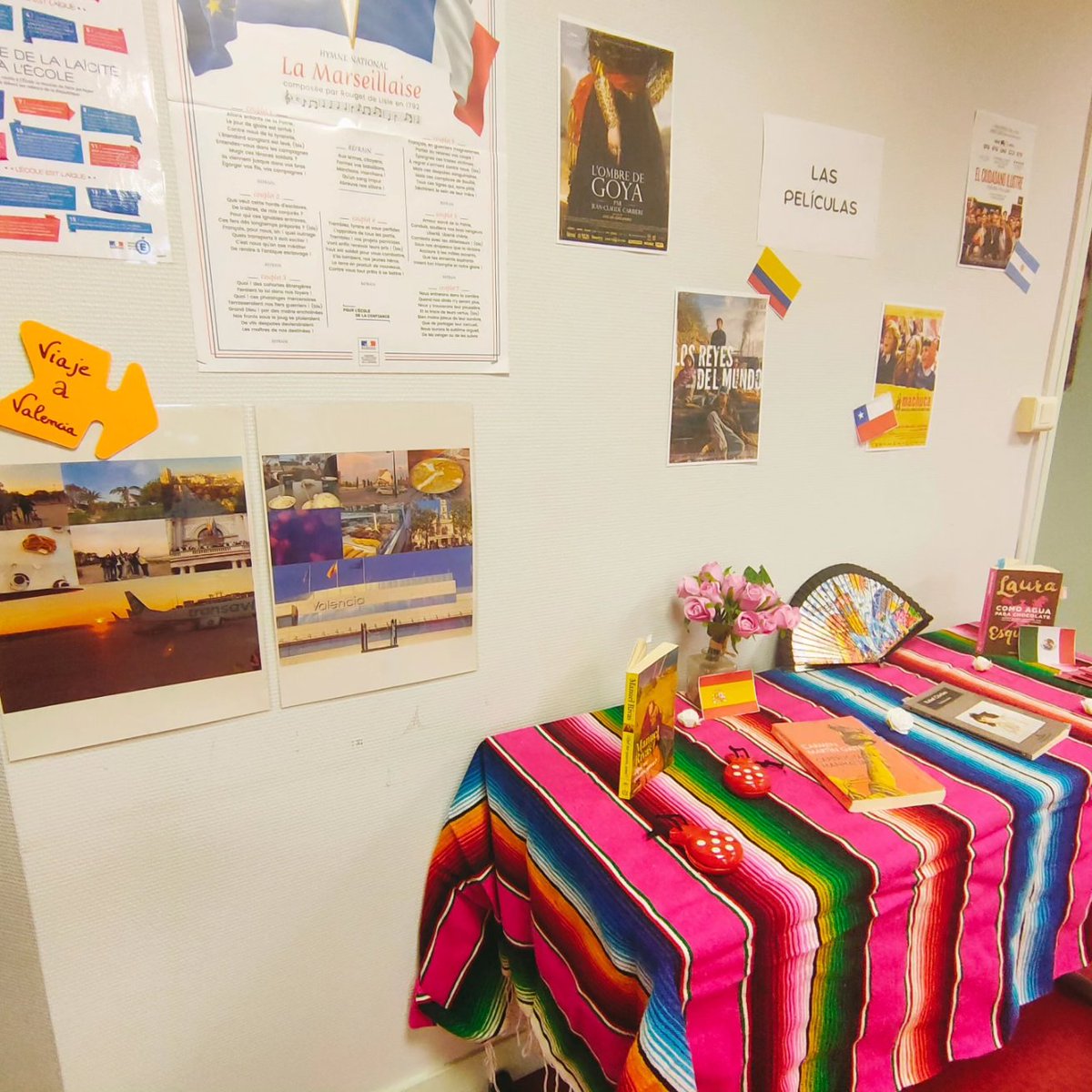 CelineCorbacho's tweet photo. Presentación de la especialidad #llcerEspagnol 🇪🇸en el instituto @LyceePissarro #jpo
Gracias a los antiguos alumnos por su visita y a los alumnos de este año por su compromiso.
¡Fue un éxito!💃🪭 https://t.co/eSqf13RgR8