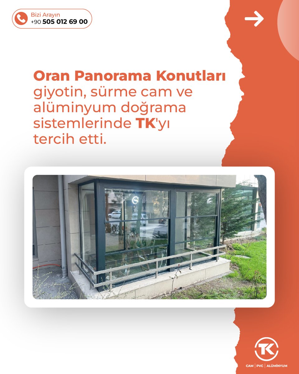 tkaluminyum's tweet photo. Oran Panorama Konutları giyotin, sürme cam ve alüminyum doğrama sistemlerinde TK'yı tercih etti.

📞 Detaylar İçin Bizi Arayın: +90 505 012 69 00

#TKCamPVCAlüminyum #Alüminyum #Ankara #Dekorasyon #SürmeCamBalkonSistemleri #AlüminyumDoğrama #GiyotinCamBalkon #GiyotinSistemleri https://t.co/AhXKvnSFr3