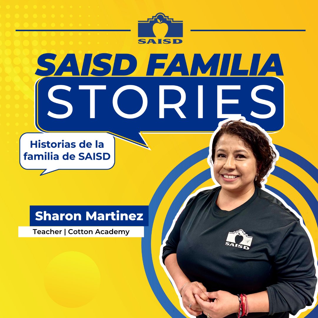 San Antonio ISD (@saisd) on Twitter photo Read more about <a href="/SAISDCottonAcad/">Cotton Academy, SAISD</a> third grade teacher Sharon Martinez and what has kept her at the school for 27 years.
➡️ saisd.net/page/dis-newsm…
Lea más sobre Sharon Martinez, maestra de tercer grado de Cotton Academy y lo que la ha mantenido en la escuela por 27 años. Read more about <a href="/SAISDCottonAcad/">Cotton Academy, SAISD</a> third grade teacher Sharon Martinez and what has kept her at the school for 27 years.
➡️ saisd.net/page/dis-newsm…
Lea más sobre Sharon Martinez, maestra de tercer grado de Cotton Academy y lo que la ha mantenido en la escuela por 27 años.