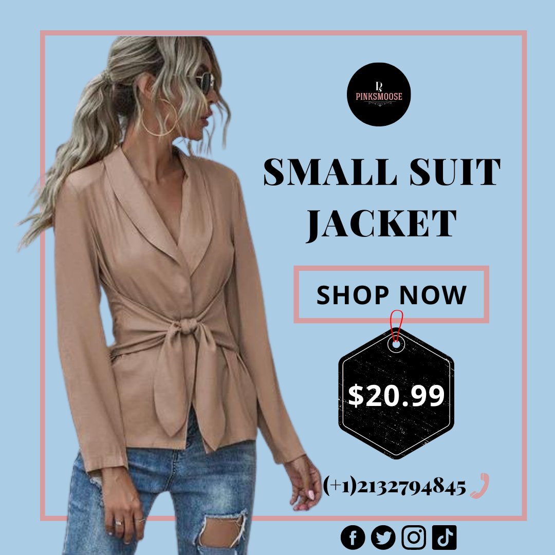 pinksmoose's tweet photo. 👋🏼 Hey fashionistas! Upgrade your wardrobe with our New V-Neck Tie Long-Sleeved Solid Color Small Suit Jacket😍
Regular price - $20.99
CLICK https://t.co/xRxDre7tbl to shop now and complete your outfit.
#FashionTrends #WomensFashion #NewArrivals #SuitJacket #FormalWear https://t.co/noaoe22v9X