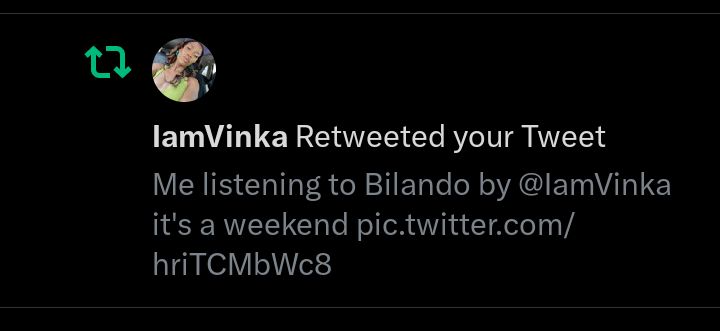 bjblackjack98's tweet photo. Am fcking Happy someone retweeted my tweet Thanks @IamVinka #bilando have you listened to this jam? I can't rest bila bila ndo 😍😍 https://t.co/0KE0RNQiKl