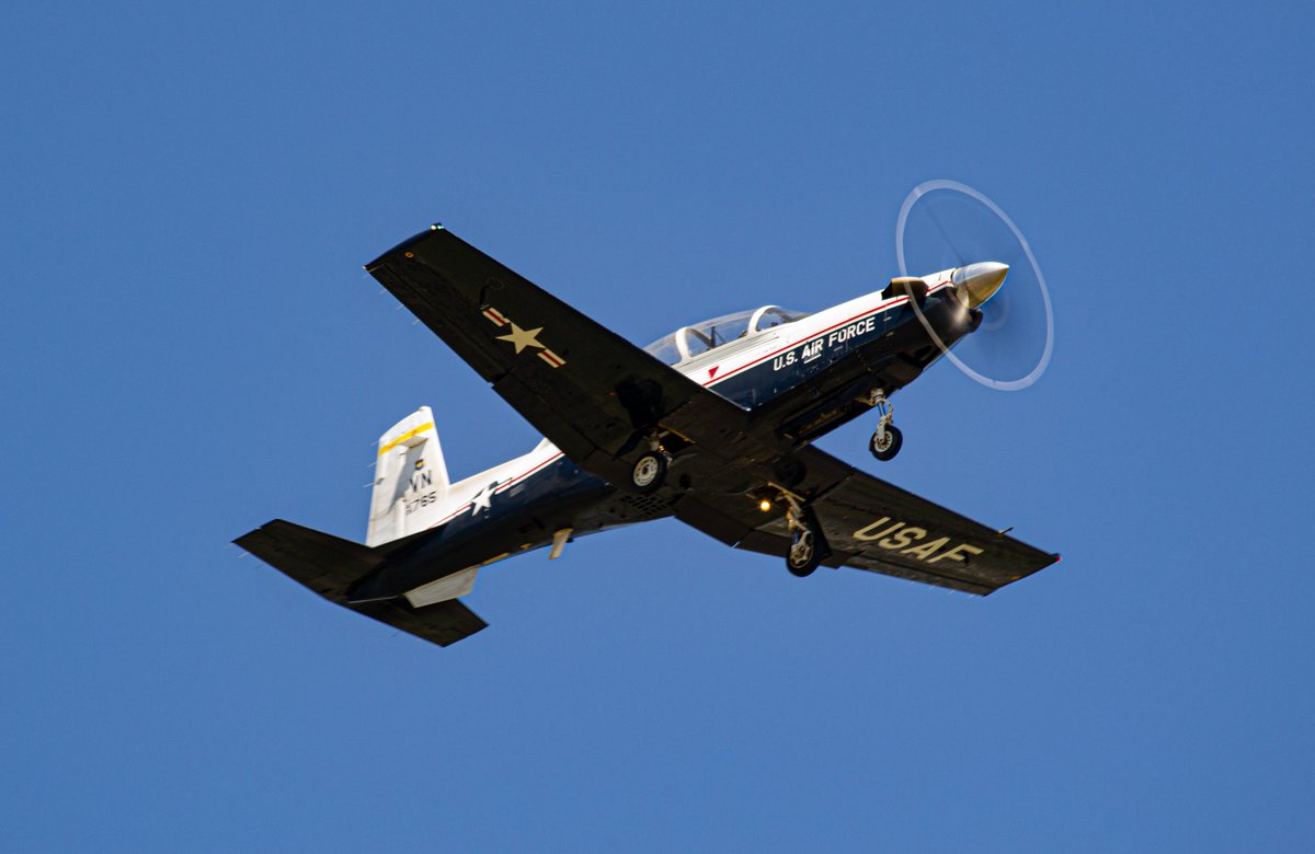 volgowrath's tweet image. T-6A Texan II 05-3765 in the pattern at KTIK.
April 2023
#milair #planespotting #avgeeks