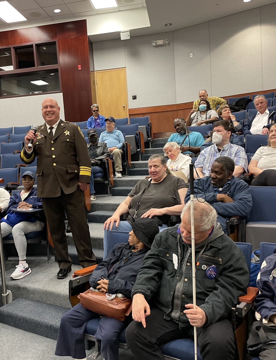 bmoresheriff's tweet photo. Thank you, @NFB_voice for inviting Sheriff Cogen to attend your meeting. Members provided suggestions on how we can improve our practices to create a safer, more inclusive environment for our community and better accommodate the needs of individuals w/ visual impairments. https://t.co/ERAvbsnBrx
