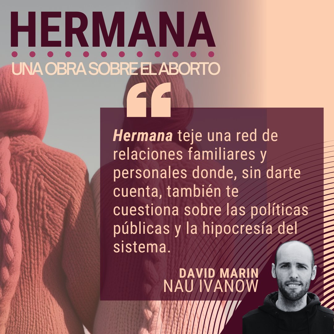 anapezmontaner's tweet photo. 🎭 Comentario de David Marin, director de @nauivanow en Barcelona, sobre "Hermana" 💬📖 Tuve la oportunidad de realizar una residencia en este centro de creación teatral contemporánea, donde finalicé la escritura. Gracias por el apoyo! 

🎟️🎟️Entradas: https://t.co/rXUX2k3EiH https://t.co/fZEWU8TIhJ
