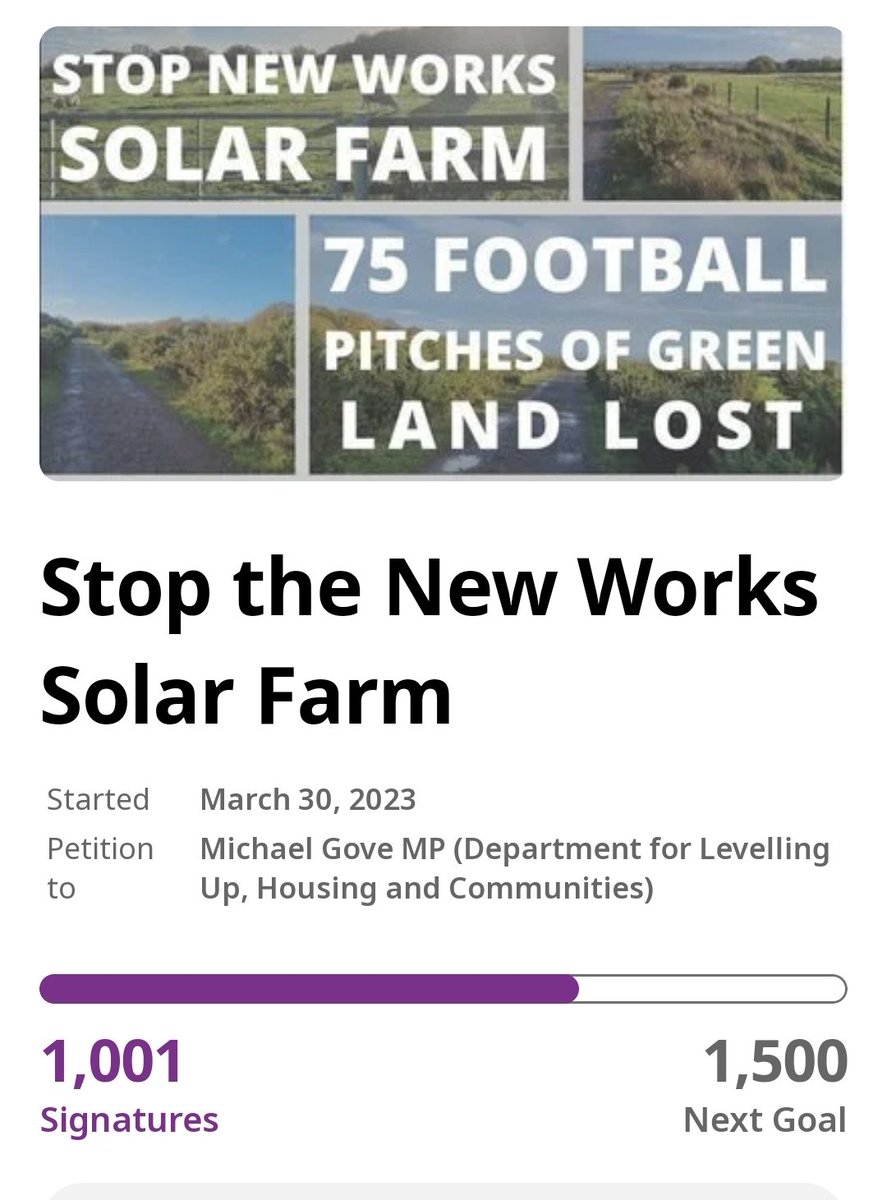 stop_steeraway's tweet photo. Woohoo!!
We've smashed through 1000 signatures!
Keep signing and sharing.
#StopNewWorksSolarFarm https://t.co/4uH1q2A4Iv