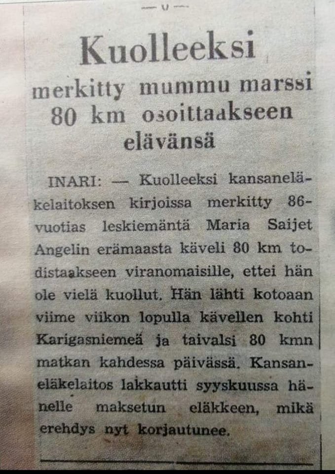 Maaninkavaara's tweet photo. Kelalle pitää todistaa elävänsä...#mummu marssi ja kertoi .. https://t.co/glRxkhgVhq