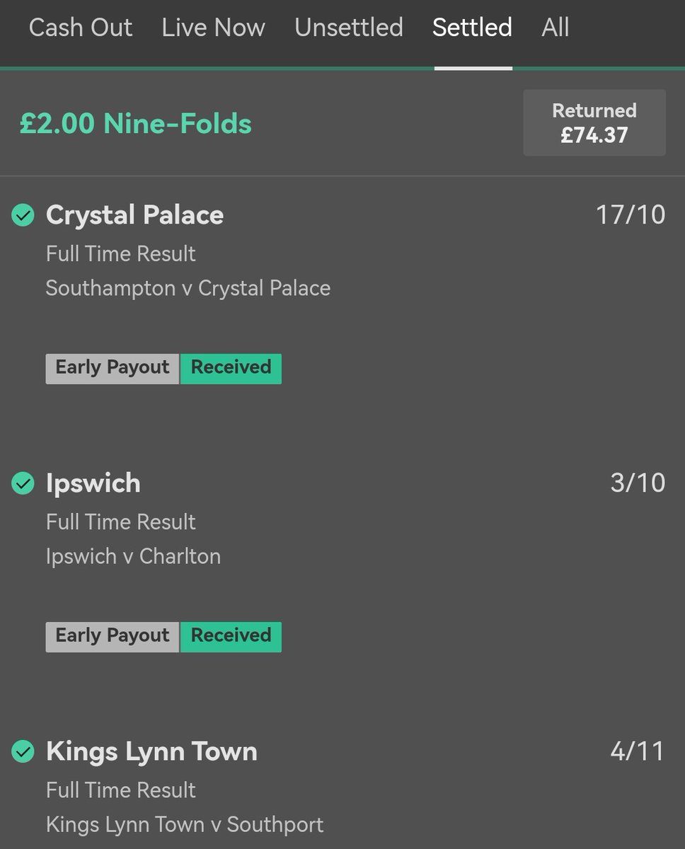 andrewSTFC's tweet photo. @NineFoldAcca £2 of bet credits - free money 💰😁 Thanks mate 👍 https://t.co/bupwmgRQ9H