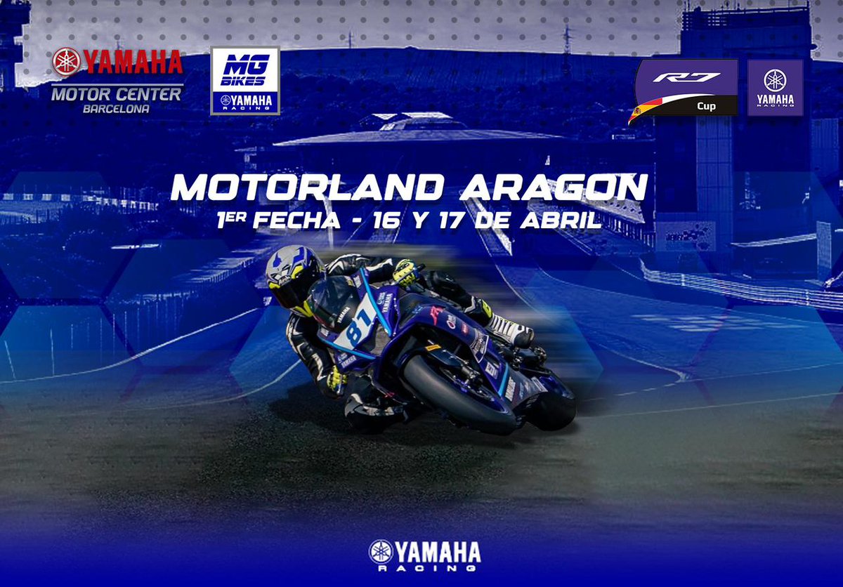 YamahaMotorArg's tweet photo. Yamaha R7 CUP
@matiasperez81 y @yamaha_motor_center se preparan para una nueva temporada de la Yamaha R7 Cup.
Matías último campeón de la categoría ya se encuentra en el Circuito de @motorlandaragon.
#R7Cup #mgbikes #mgbikesracing #yamahariders #bikersofinstagram https://t.co/B3Z6I8hyrD