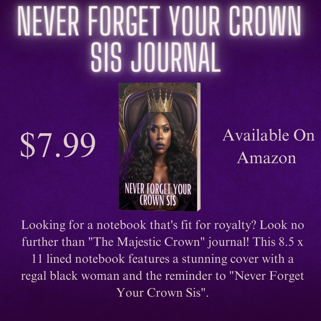 Trendyt86's tweet photo. Looking for a journal that's fit for royalty? Look no further than "The Majestic Crown" journal!

 This 8.5 x 11 lined notebook features a stunning cover with a regal black woman and the reminder to "Never Forget Your Crown Sis".

https://t.co/zN8HxE8gdE https://t.co/uqVdUG0B6Z