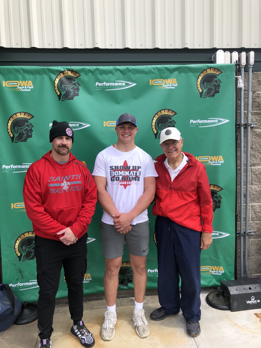 Ryan Hackbart-Eastern Iowa Track and Field Festival Shot Put champion. 52’8”