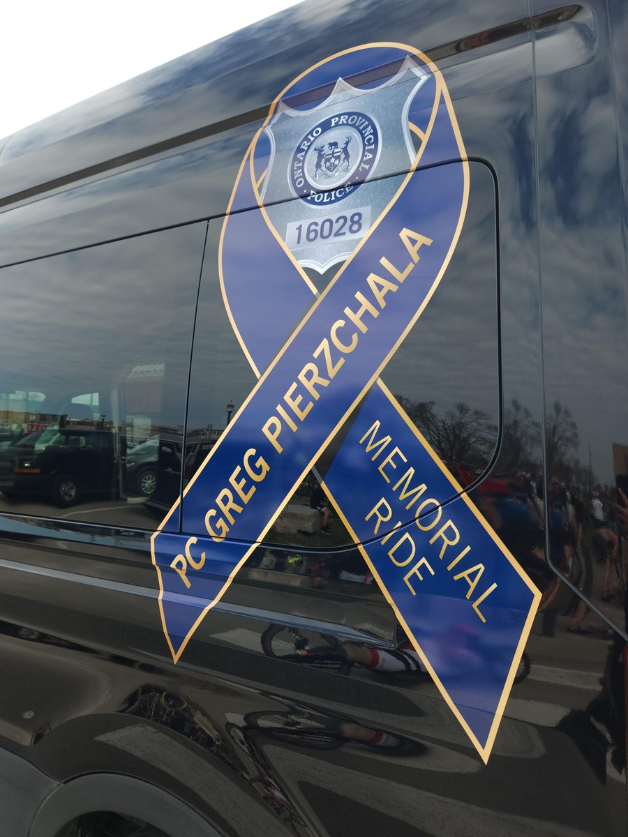 Today 200+ OPP and community members came together to honour #OPP Provincial Constable Greg Pierzchala’s life and service. Funds from the memorial ride will go to the OPP Youth Foundation to sponsor students at Greg’s high school. Donations can be made at canadahelps.org/en/charities/o…
