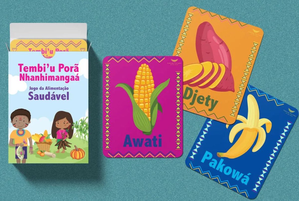 PapoFormiga's tweet photo. Tembi’u Porã Nhanhimangaá - Jogo da Alimentação Saudável 🌽🍌🍠
Incrível esse jogo produzido por professores indígenas Tupi-Guarani da TI Piaçaguera (SP)
Muito bom pra usar na Educação Infantil e Fund I. E tb referência p elaborar uma atividade pra outros níveis de ensino
+ https://t.co/3Jc6Thbxew