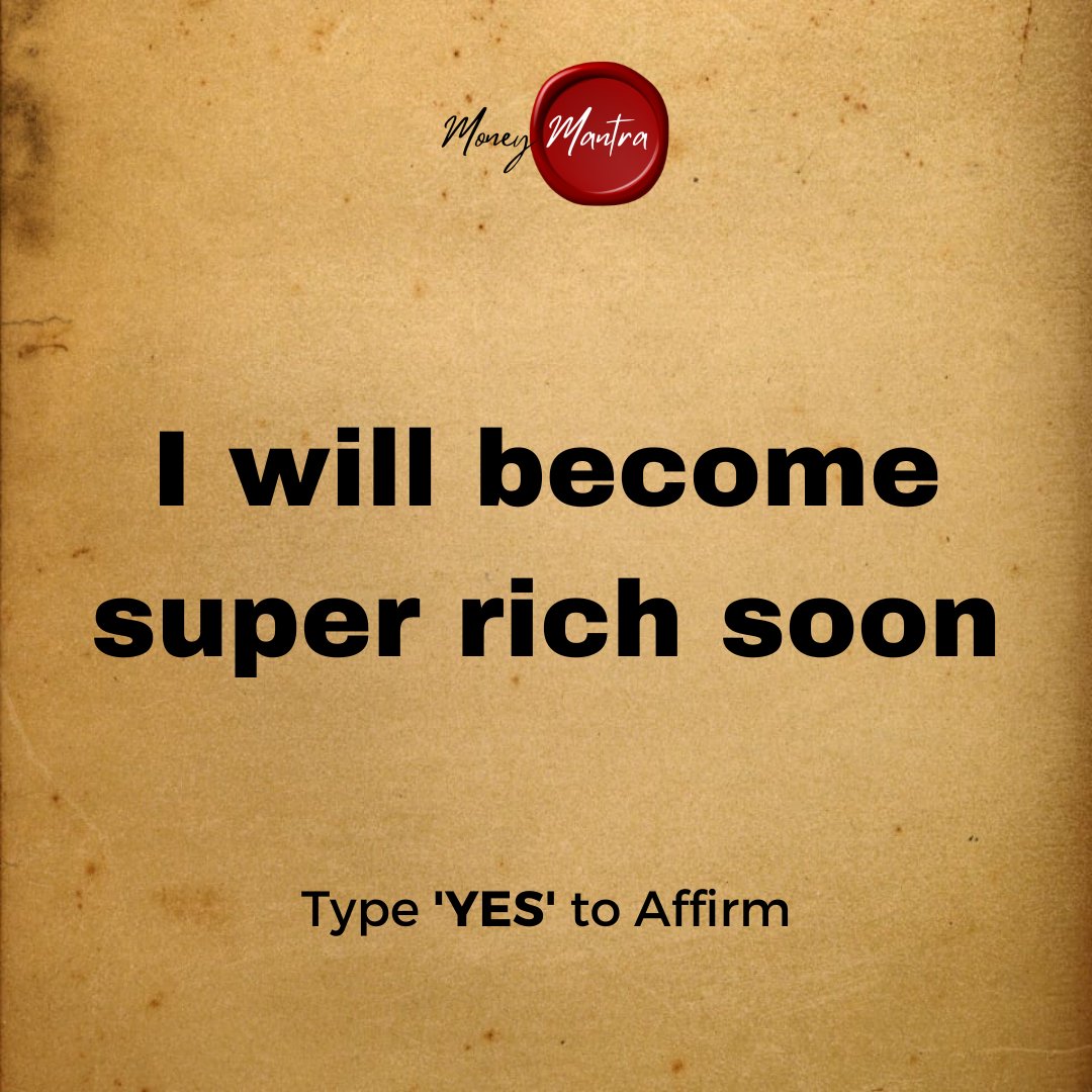 imoneymantra's tweet photo. Affirm 'YES' and Click the BIO link to manifest money into your life effortlessly. https://t.co/5sdVf6IH4n