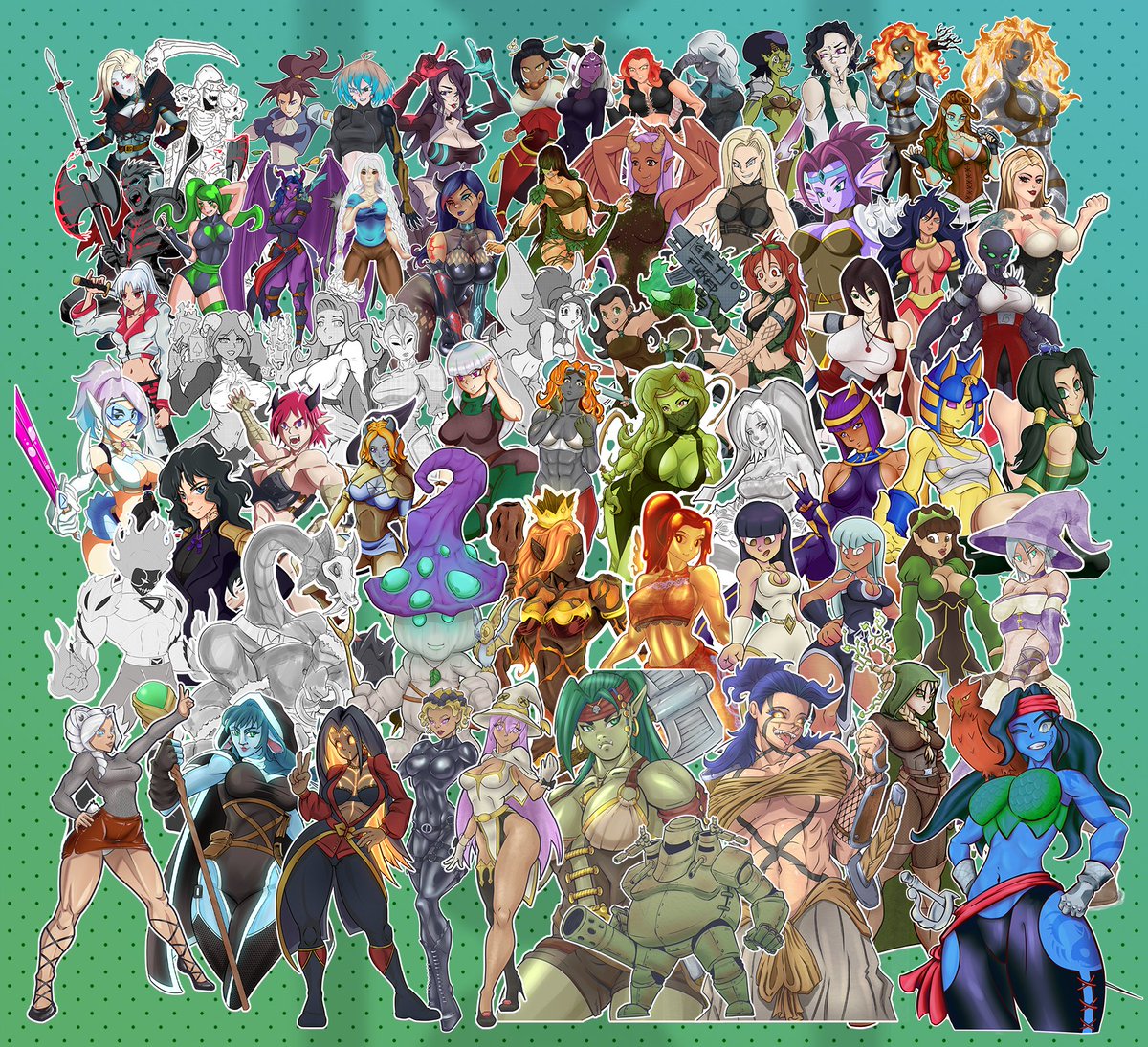 BaxiBoo's tweet photo. So I started to draw again in 2021... heres all the charactr request I done that year. #thatsalot #requestfilled #yearofart https://t.co/vSQkFtbgJA