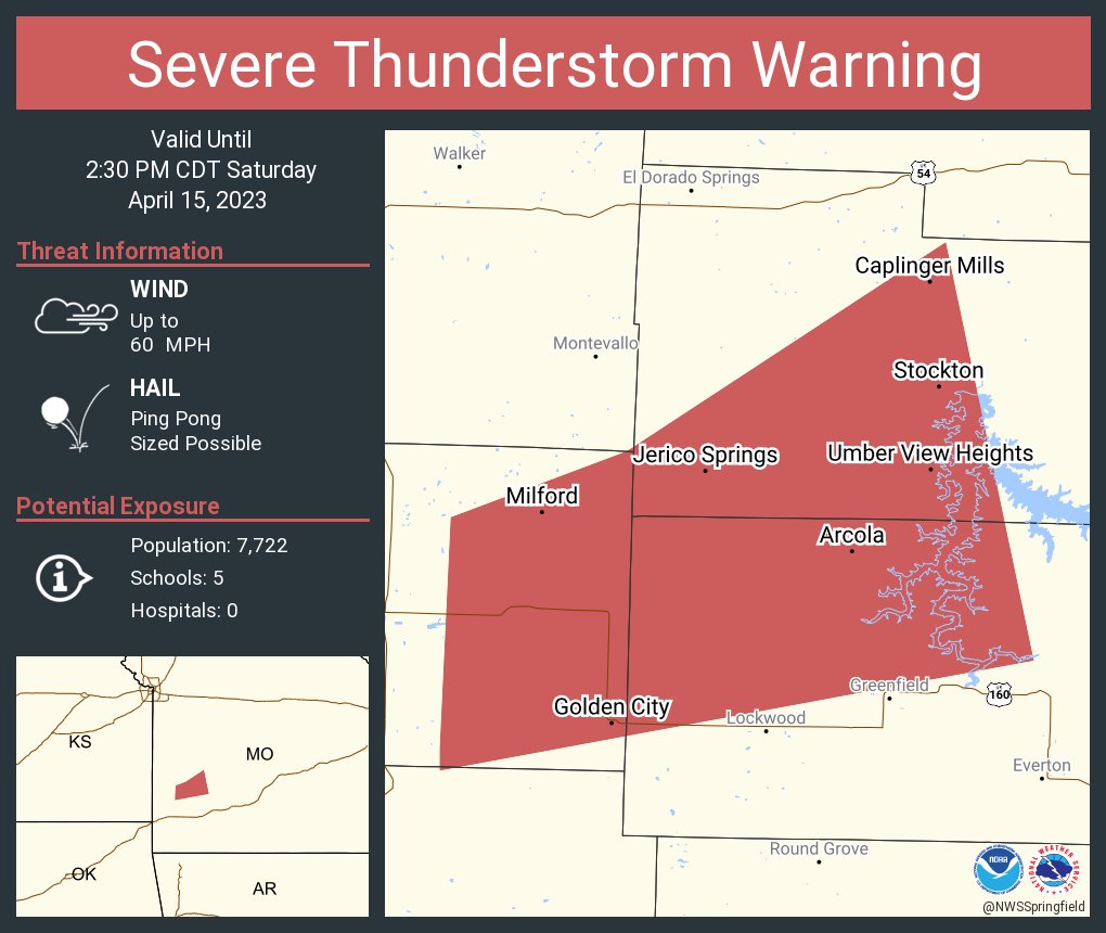 NWS Springfield on Twitter "Severe Thunderstorm Warning continues for